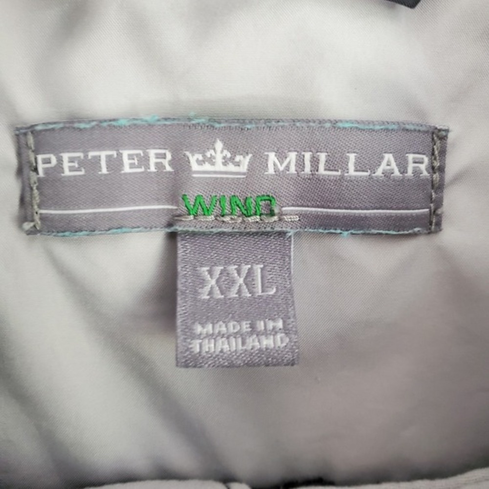 PETER MILLAR Golf Windbreaker Rain Pullover Jacket Mens 2XL Charcoal Black - Picture 3 of 11